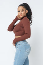 Load image into Gallery viewer, Babydoll Cropped Turtleneck in Cocoa
