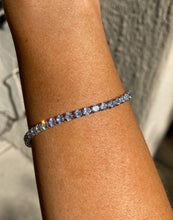 Load image into Gallery viewer, Diamond Tennis Pull Tie Bracelet in Silver

