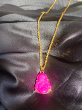 Load image into Gallery viewer, Magenta Baby Buddha Necklace
