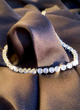 Load image into Gallery viewer, Diamond Tennis Pull Tie Bracelet in Silver
