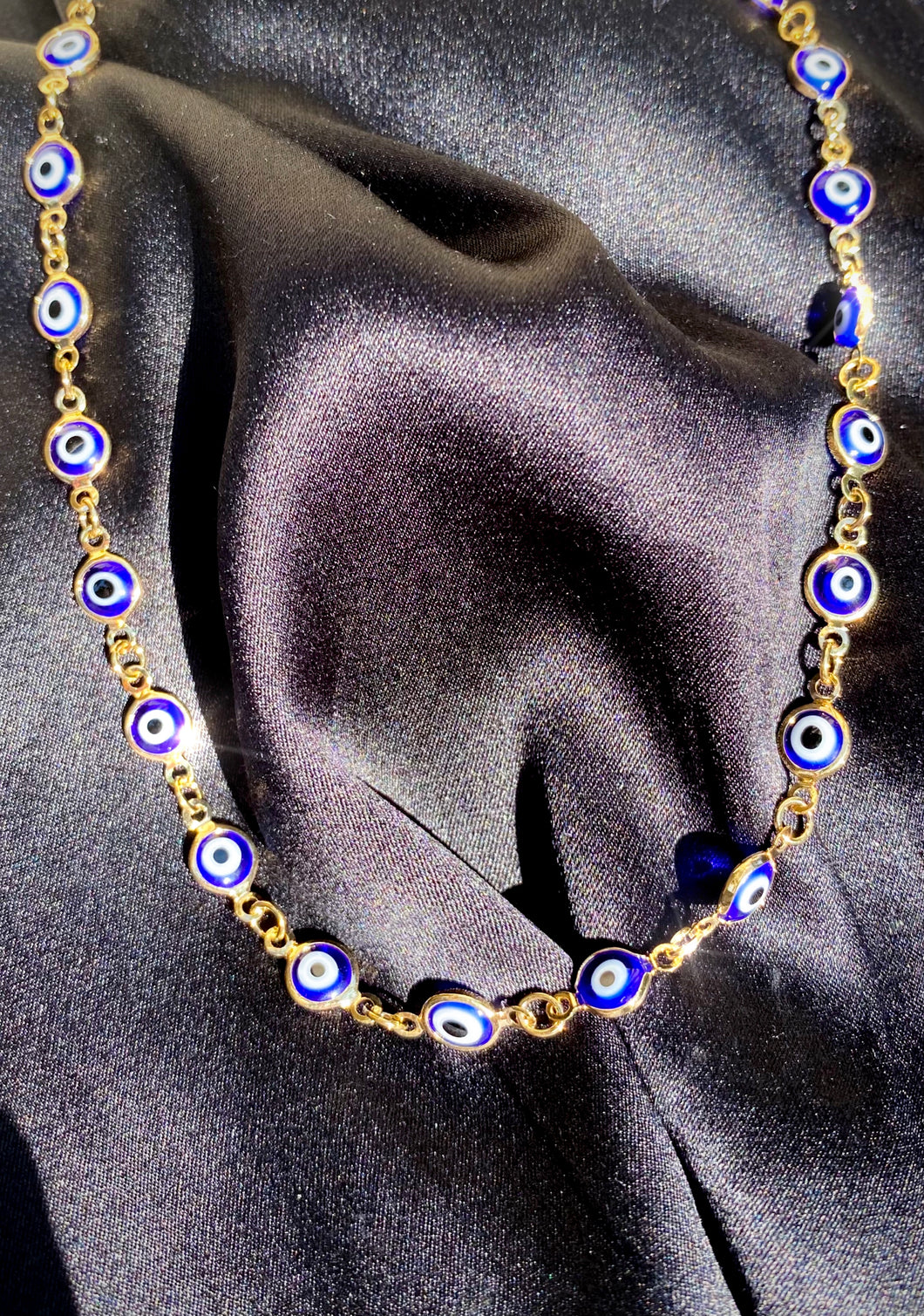 18k Evil Eye Chain Link Necklace