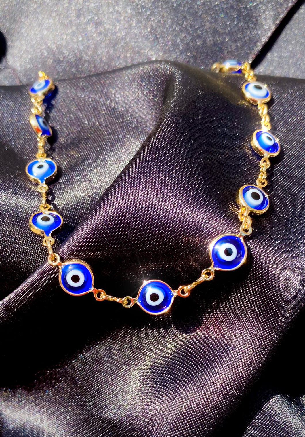 18k Evil Eye Chain Link Anklet