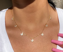 Load image into Gallery viewer, Pavé Micro Butterfly Charm Necklace
