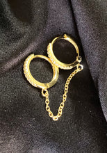 Load image into Gallery viewer, Double Post Hoop Huggies in Gold
