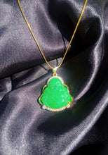 Load image into Gallery viewer, Green Jade Buddha Necklace in Gold
